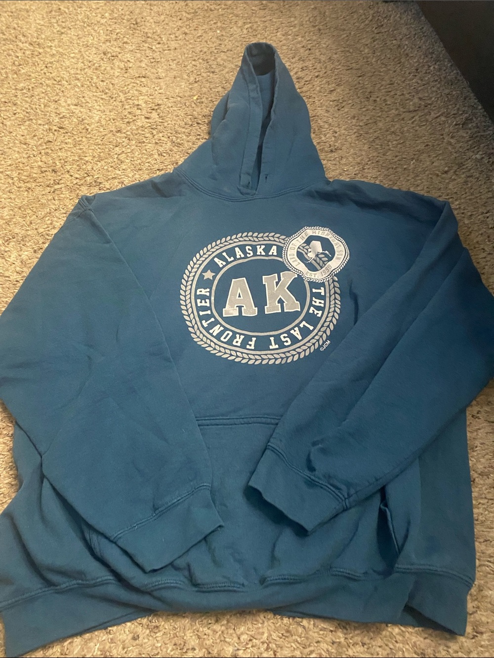 Alaska Teal Crewneck Hoodie - Men's Pullover Sweater